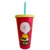 Vaso de Plastico con Popote Snoopy