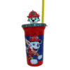 Vaso de Plástico con Tapa 3D y Popote Paw Patrol 443ml