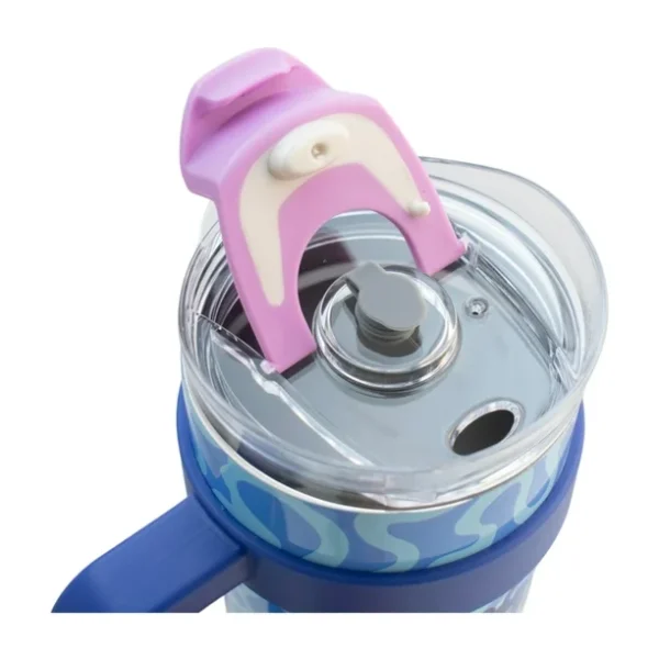 Termo Alto Doble Pared Acero Inoxidable Con Boquilla Y Popote 1.2 L. Stitch