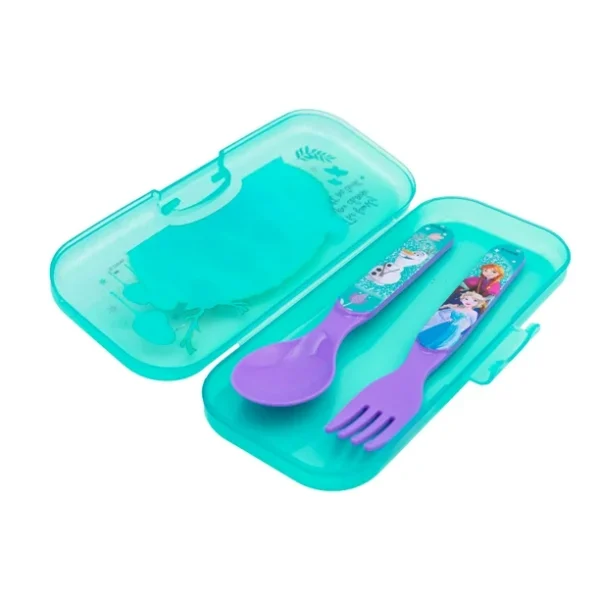 Juego De Cubiertos Infantiles de Plástico con Estuche Frozen