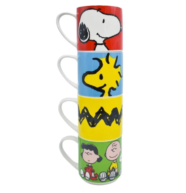 Torre de 4 Tazas Apilables Porcelana Snoopy