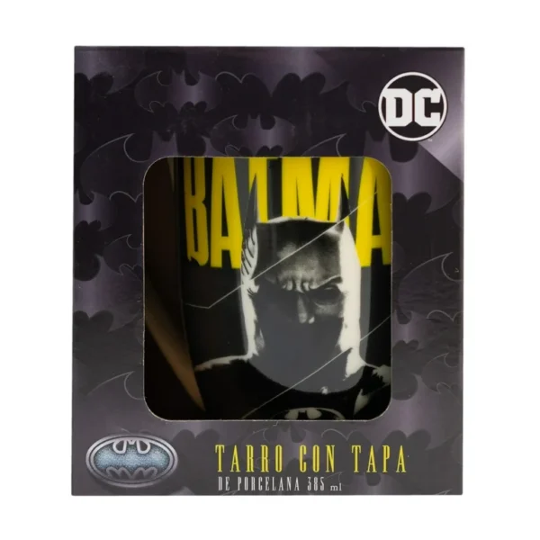 Taza De Porcelana Con Tapa Batman 385 ml
