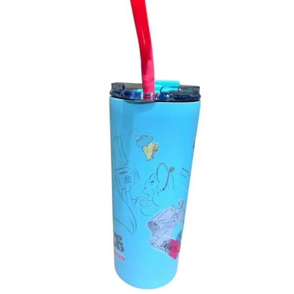 Termo Acero Inoxidable Doble Pared con Popote Alicia En El País De Las Maravillas - Boceto