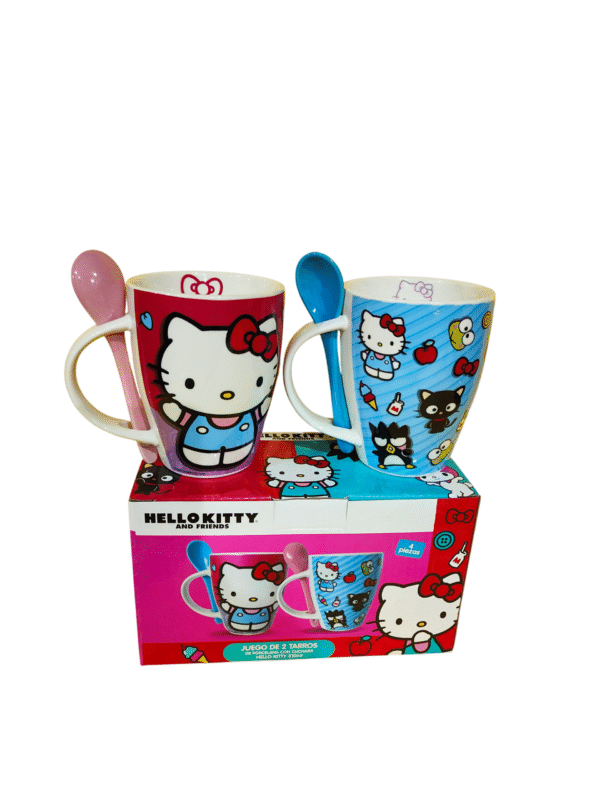 Duo Hello Kitty And Friends Tarros de Porcelana con Cuchara de Ceramica 310ml