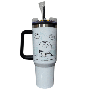 Termo Alto Doble Pared Con Boquilla Y Popote 1.2 L. Snoopy You Good?