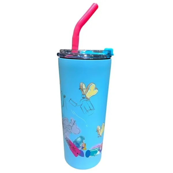 Termo Acero Inoxidable Doble Pared con Popote Alicia En El País De Las Maravillas - Boceto