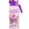 Botella de Plástico con Botón Push UP y Muñequera - Kuromi & My Melody