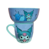 Juego Desayunador 2pzas Kuromi tazon 550ml y tarro 400ml ceramica