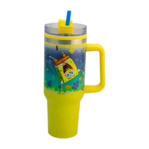 Termo Alto Doble Pared Con Popote 1.2 L Bob Esponja