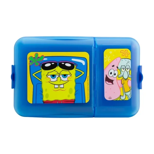 Contenedor para Alimentos Con 2 Divisiones Bob Esponja