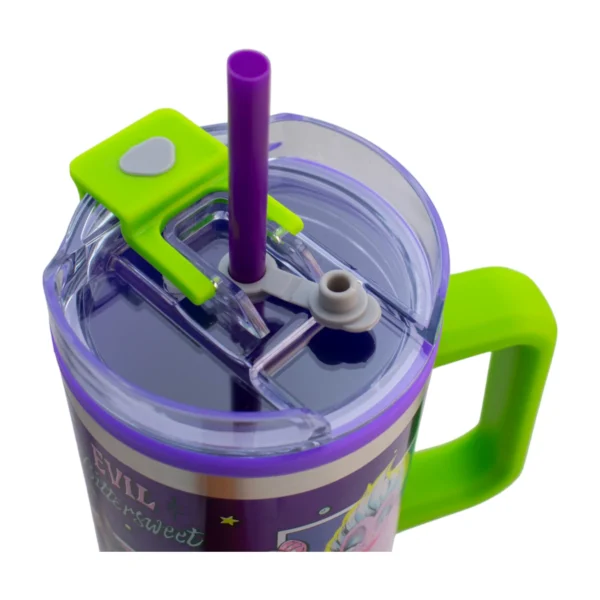 Termo Alto Doble Pared Con Boquilla Y Popote 1.2 L. Villanas - Disney