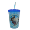 Vaso Doble Pared Con Popote Frozen