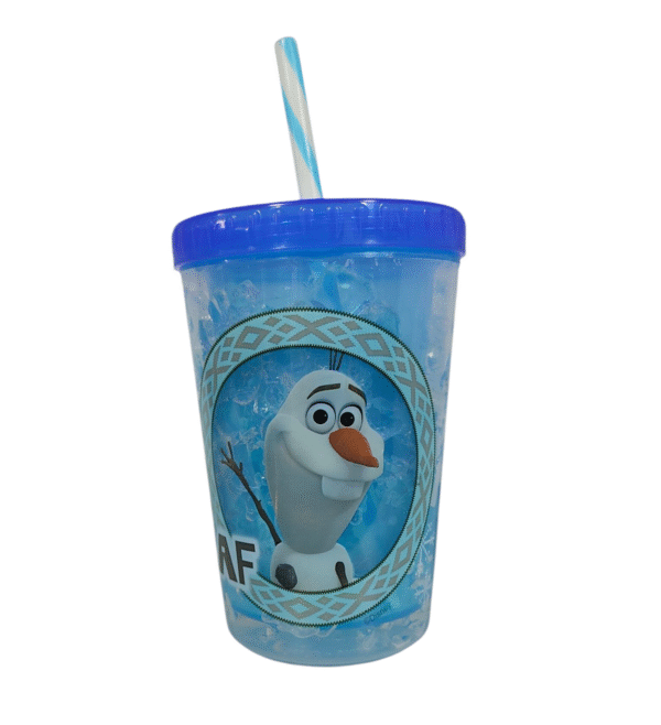 Vaso Doble Pared Con Popote Frozen