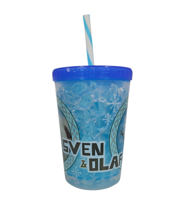 Vaso Doble Pared Con Popote Frozen
