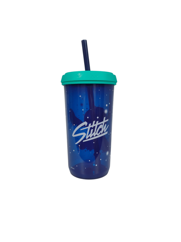 Vaso Con Tapa Y Popote Stitch 384 ml