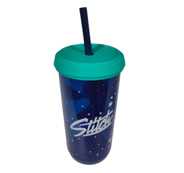 Vaso Con Tapa Y Popote Stitch 384 ml