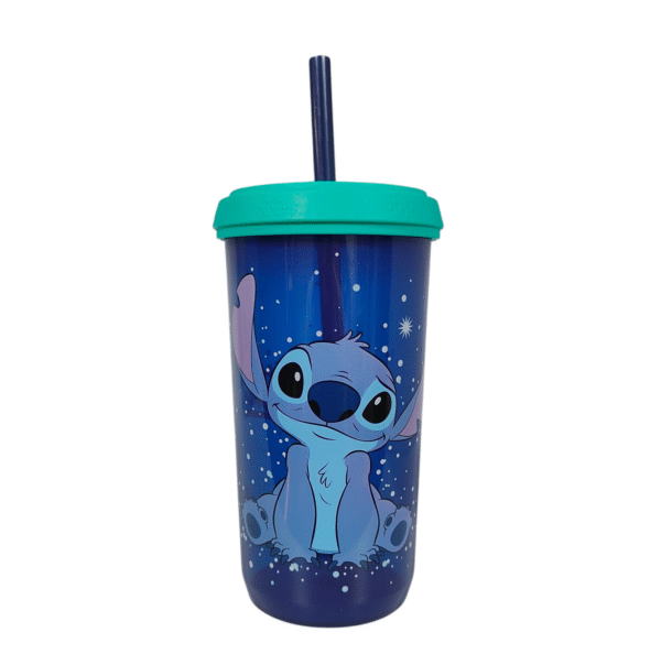 Vaso Con Tapa Y Popote Stitch 384 ml