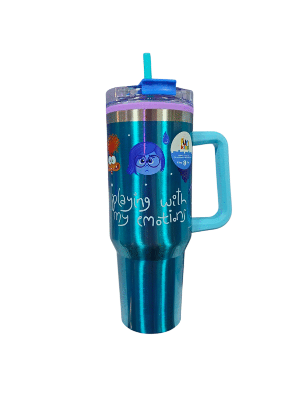 Termo Alto Doble Pared Con Popote 1.2 Lts Intensamente