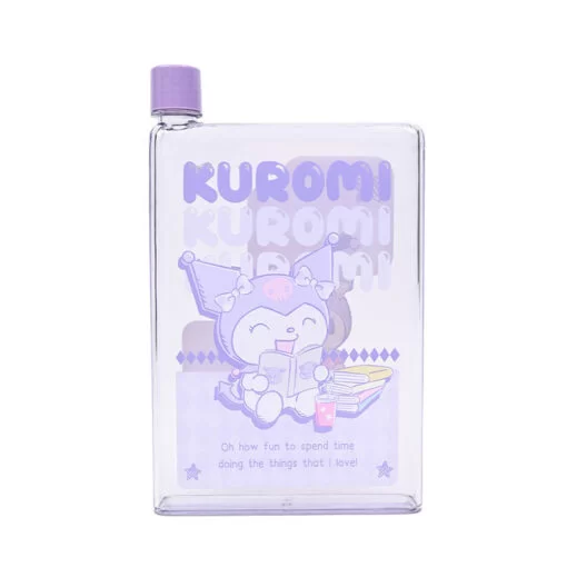 Botella Plana de Plastico Kuromi 750ml