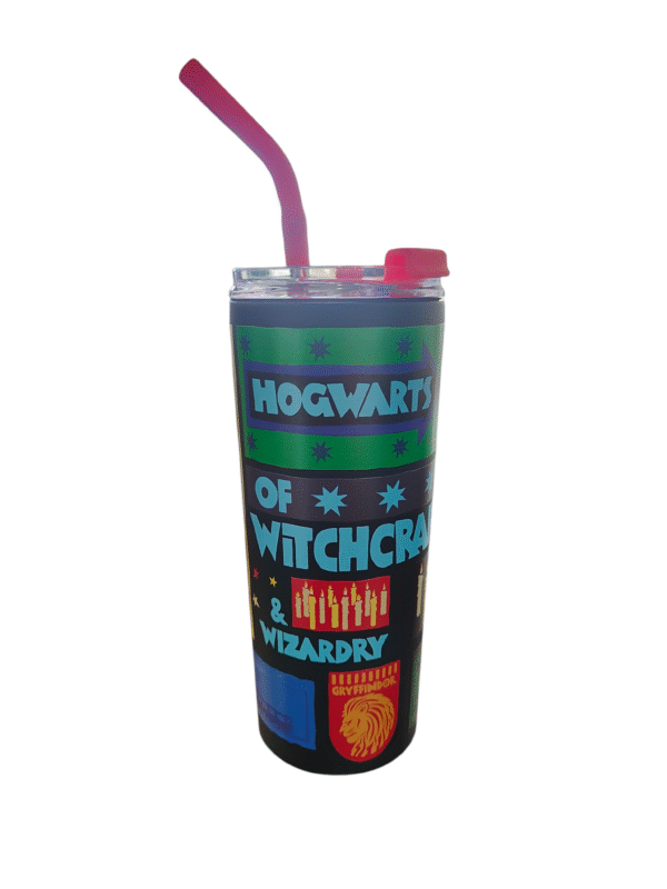 Termo Acero Inoxidable Doble Pared con Popote Harry Potter - Howarts Of Witchcraft