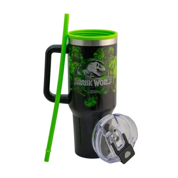 Termo Alto Doble Pared Con Boquilla Y Popote 1.2 L. Jurassic World