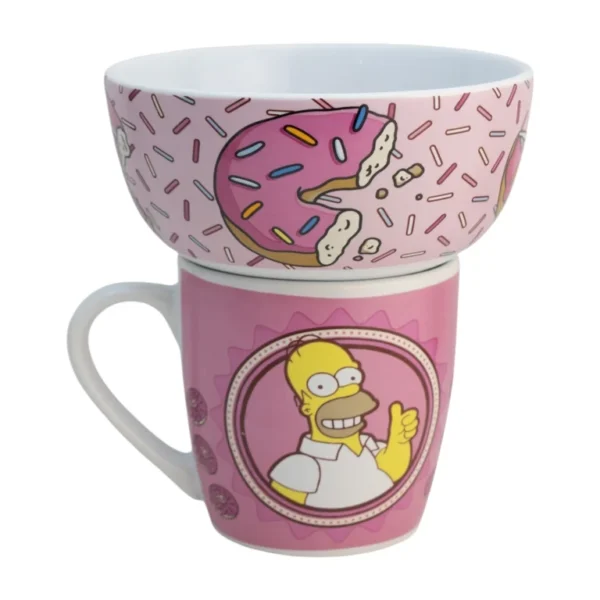 Juego Desayunador 2pzs tazon y tarro Homero Simpson