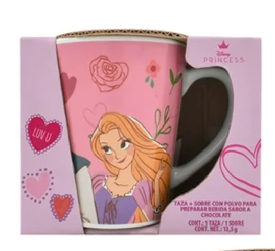 Taza Con Sobre De Cocoa - Princesas - Rapunzel