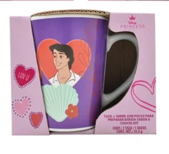 Taza Con Sobre De Cocoa - Princesas - Sirenita