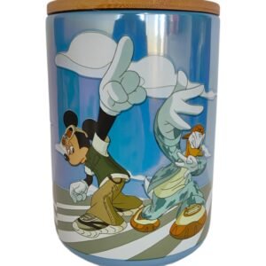 Frasco Con Tapa De Bambú Mickey Y Sus Amigos Cerámica 790 ml
