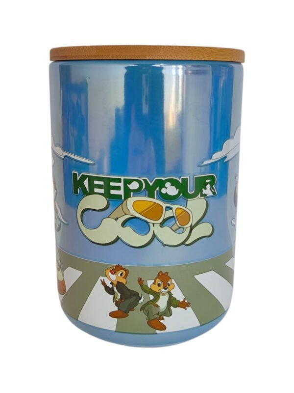 Frasco Con Tapa De Bambú Mickey Y Sus Amigos Cerámica 790 ml