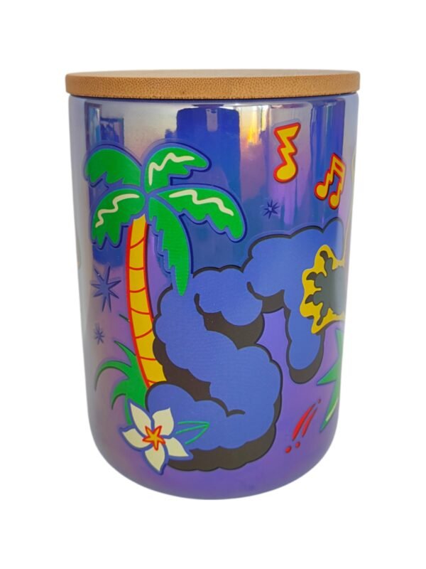 Frasco Con Tapa De Bambú Stitch Cerámica 790 ml