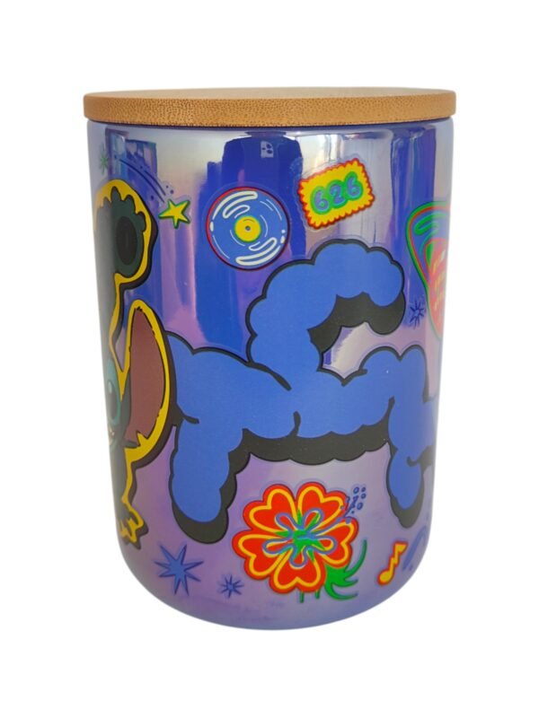 Frasco Con Tapa De Bambú Stitch Cerámica 790 ml