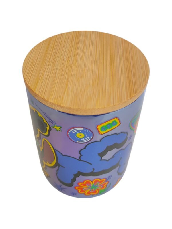 Frasco Con Tapa De Bambú Stitch Cerámica 790 ml