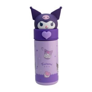 Termo De Acero Inoxidable Kuromi Con Tapa Rosca 350 ml