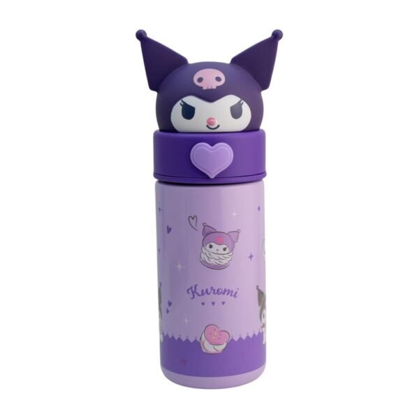 Termo De Acero Inoxidable Kuromi Con Tapa Rosca 350 ml