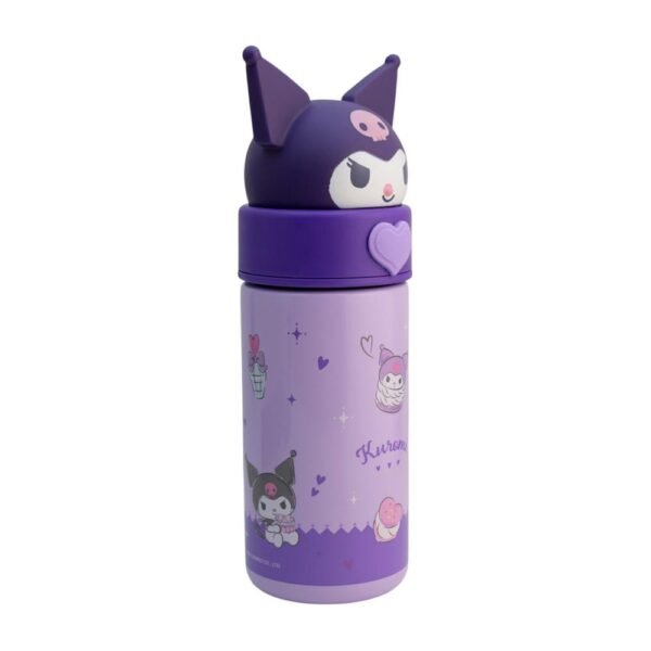 Termo De Acero Inoxidable Kuromi Con Tapa Rosca 350 ml