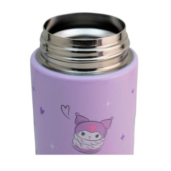 Termo De Acero Inoxidable Kuromi Con Tapa Rosca 350 ml