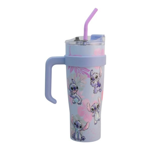 Termo Alto Doble Pared Acero Inoxidable Con Boquilla Y Popote 1.2 L. Stitch