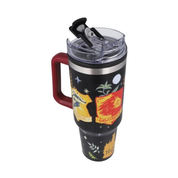 Termo Alto Doble Pared Con Boquilla Y Popote 1.2 L. Harry Potter Casas