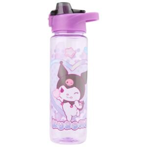 Botella de Plastico Kuromi con Tapa Push Pull 1L