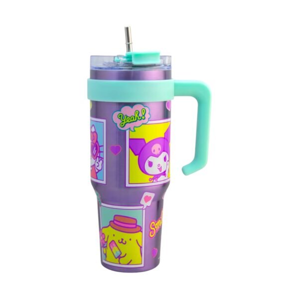 Termo Alto Doble Pared Acero Inoxidable Con Boquilla Y Popote 1.2 L. Sanrio
