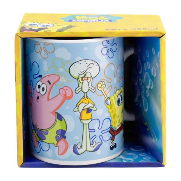 Taza de Cerámica Con Caja de Regalo con Ventana Bob Esponja 480ml