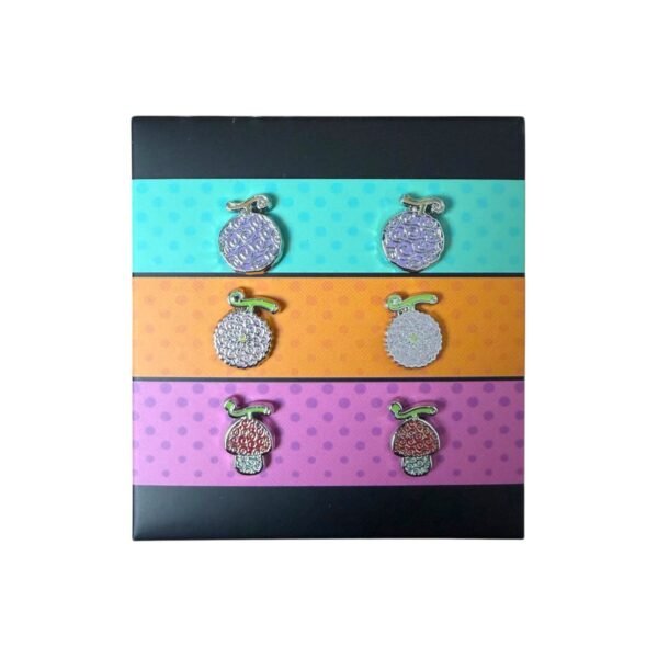 Set Aretes - Set 3 Pares One Piece - Frutas Del Diablo Edición Limitada