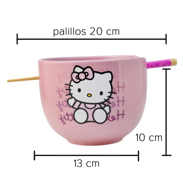 Kitty Sanrio - Bowl para Ramen con Palillos 591ml