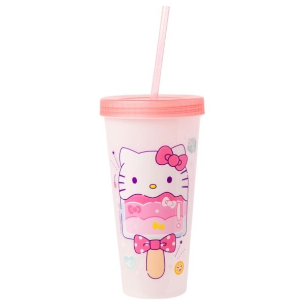 Hellow Kitty - Juego de 4 Vasos con Popote 709ml