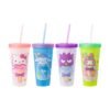 Hellow Kitty - Juego de 4 Vasos con Popote 709ml