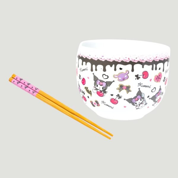 Kuromi Sanrio - Bowl para Ramen con Palillos 591ml