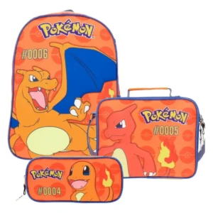 D_NQ_NP_2X_907006-MLM112291401693_052026-F Set Escolar Mochila, Lonchera y Estuchera de Pokémon Charizard
