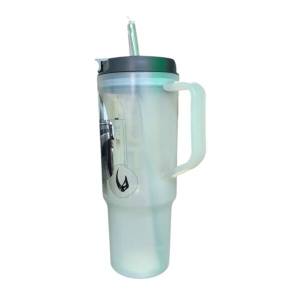 Tarro De Plastico Con Popote - Mandalorian - Star Wars 1.2Lt