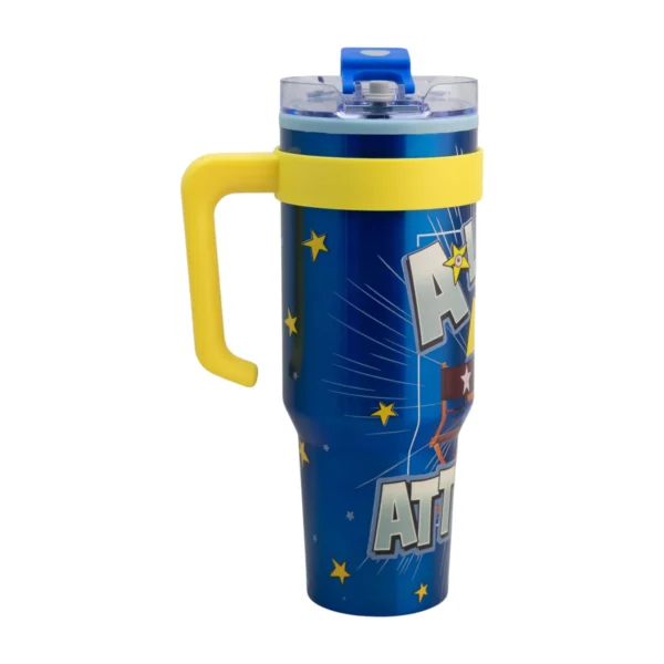 Termo Alto Doble Pared Con Boquilla Y Popote 1.2 L. Minions